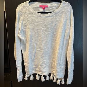 Lilly Pulitzer Athena Tassel Knit Scoop Neck Sweater